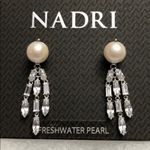NWT Nadri Rhodium plated Freshwater Pearl earrings Photo 0