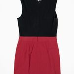 Theory Darua Wool Stitch Knit Sleeveless Scoop Neck Sheath Dress Black Red 8 Photo 3