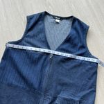 Alia Vest Womens 12 Blue Zip Up Pinstripe Denim Casual Pockets Stretch Layering Photo 5