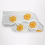 Storia  White Orange Flowers Boho Preppy Open Knit Sweater‎ Size S Photo 5