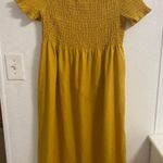 Chelsea28  ruched top and small pinstriped mustard yellow dress (L) Photo 3