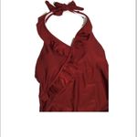 Cupshe  Maroon One Piece Swimsuit High Thigh Cut Ruffle Front Medium Photo 2