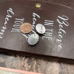 Vintage Mint Green Red Cabochon Earrings Stainless Steel Photo 9