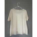 Belle Amie Women's Cream Short Sleeve Blouse with Eyelet Lace Trim – Size XL Photo 2