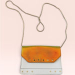 Milly  Hologram White Leather Studded Chain Crossbody Bag Photo 0