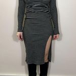 Wild Fable  Black White Striped Midi Dress with Thigh Slit Size XS Photo 0
