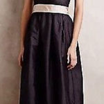 Anthropologie  Wasabi Rosanna Silk Strapless Mini Dress‎ Formal Black Cream XS Photo 0