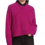 Rag and Bone Pierce Cashmere Magenta Cable Knit Sweater Size XL NWT Photo 2