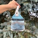 Coach *RARE*  Denim Wave Patchwork Demi Bag Suede Light Blue Handbag Y2K Photo 2