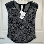 Fabletics  Vanessa Top Sz XS NWT Athletic Black White Mesh Photo 12