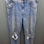 Abercrombie & Fitch Abercrombie Fitch Womens Jeans Light Wash Straight Leg Distressed Size 16 33 Photo 0