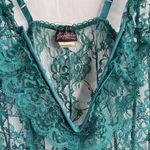 Frederick's of Hollywood Vtg  M Lace Babydoll Nightie Dress Sheer Structure V-neck Photo 2