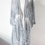 Blue sheer Crochet overlay kimono Photo 1