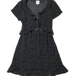 Princess Polly  Tie Front Polka Dot Mini Dress - Black - 6 Photo 5