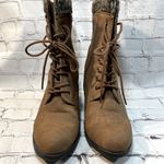 JUST FAB Heeled Lace Up Boot Brown-9 Photo 2