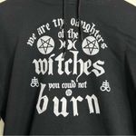 Gildan Witch Hoodie Sweatshirt Wiccan Pagan Occult Pentagram Large Black white Graphic Photo 1