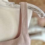 Salty  Cropped Top Faux Suede Blush Pink Zipper Back S Sleeveless Square Neck S Photo 5