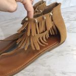 Giani Bernini Gianni bini brown leather fringe gladiator sandals size 9.5m Photo 2