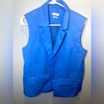 Jason Wu  Women's Blue‎ Sleeveless Blazer Vest Shoulder Pads Flap Pockets Size 8 Photo 1