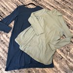 J. Jill Pure Blue Midi Dress and Green Tunic Turtle Neck Top Size Large Photo 0