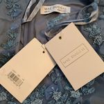 Mac Duggal 14521 Blue Floral Embellished Short Sleeve Mesh Gown Dress Photo 14