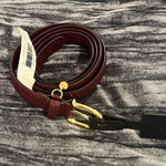 Ralph Lauren  Burgundy Leather Belt with Gold Buckle size XL Photo 0