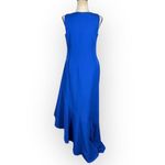 Eliza J  Asymmetric Ruffle Hem Cocktail Dress Women's 8 Blue Sleeveless NWOT Photo 4
