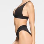 SKIMS  cotton rib plunge bralette- soot NWT small Photo 1