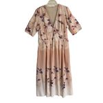 Eshakti  floral ombre crêpe banded empire waist plunge V maxi dress women’s /XL Photo 4