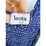 Leota Whimsical Belted Sleeveless Dress Large Blue Polka Dot Boho Coastal Event Photo 6