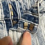 Free People  Dogtown Jean Shorts 26 Striped Cutoff Denim Frayed High Rise Cuffed Photo 9