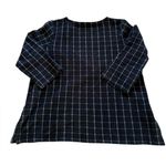 Coldwater Creek  Black White Textured Windowpane Plaid Blouse Top Womens XL Photo 1