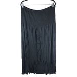Raviya Swim Cover Up Tube Dress Maxi Hi Low Smocked Strapless Black 1X Photo 2