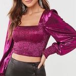 Metallic smocked top Pink Photo 1