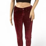 Reiss Lux Velvet Burgundy Skinny Pants in a 5 Pocket Jean Design Size 25 NWOT Photo 0