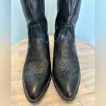 Laredo  Black heeled pull on leather western heeled boots size 7 1/2 Photo 12