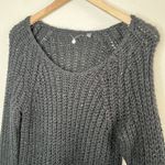 Anthropologie Knitted and Knotted Black Cable Knit Sequin Sweater L Photo 1