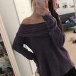 Free People Off The Shoulder Purple Sweater Photo 0