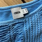 ASOS  Blue Distressed Short Sleeve Sweater Dress 8 Photo 5