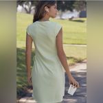 Anthropologie Daily Practice by  Montauk V-Neck Lime Green Surplus Dress Active Photo 3