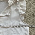 Ann Taylor  Frilled Cap Sleeve Button Down Blouse Top Cream Size Medium Like New Photo 4