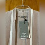 SOIA & KYO  Denise KNEE-LENGTH COATIGAN Open Front Contrast Lining Pearl Small Photo 4