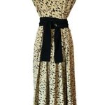 Proenza Schouler Cape Dress Inky Leopard Print Short Sleeve Combo Black Tan 4 Photo 4