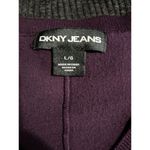 DKNY Jens Purple V Neck Sweater Long Sleeve Size Large Ribbed Hem Flowy Photo 4
