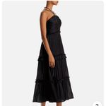 AQUA ‎ Black Ruched Strappy Midi Dress Tiered Halter Maxi Cocktail Party Size XL Photo 10