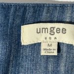 Umgee  Chambray Denim Tunic Dress Embroidered Bohemian Festival Medium Photo 6