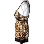Morgan Taylor  Intimates Cheetah Print Satin Babydoll Slip Dress Photo 3