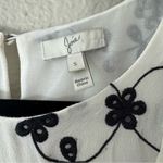 Joie  Alpheus White & Black Floral Eyelet Ruffled Silk Dress Size Small Photo 5