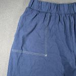 Free People FP Beach Shorts Womens Large Blue Cotton Elastic Waist Lounge Casual Summer Photo 1