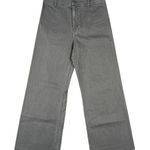 Hudson Gray Women's Wide Leg High Rise Pants Size Large Cropped Green Raw Hem Photo 0